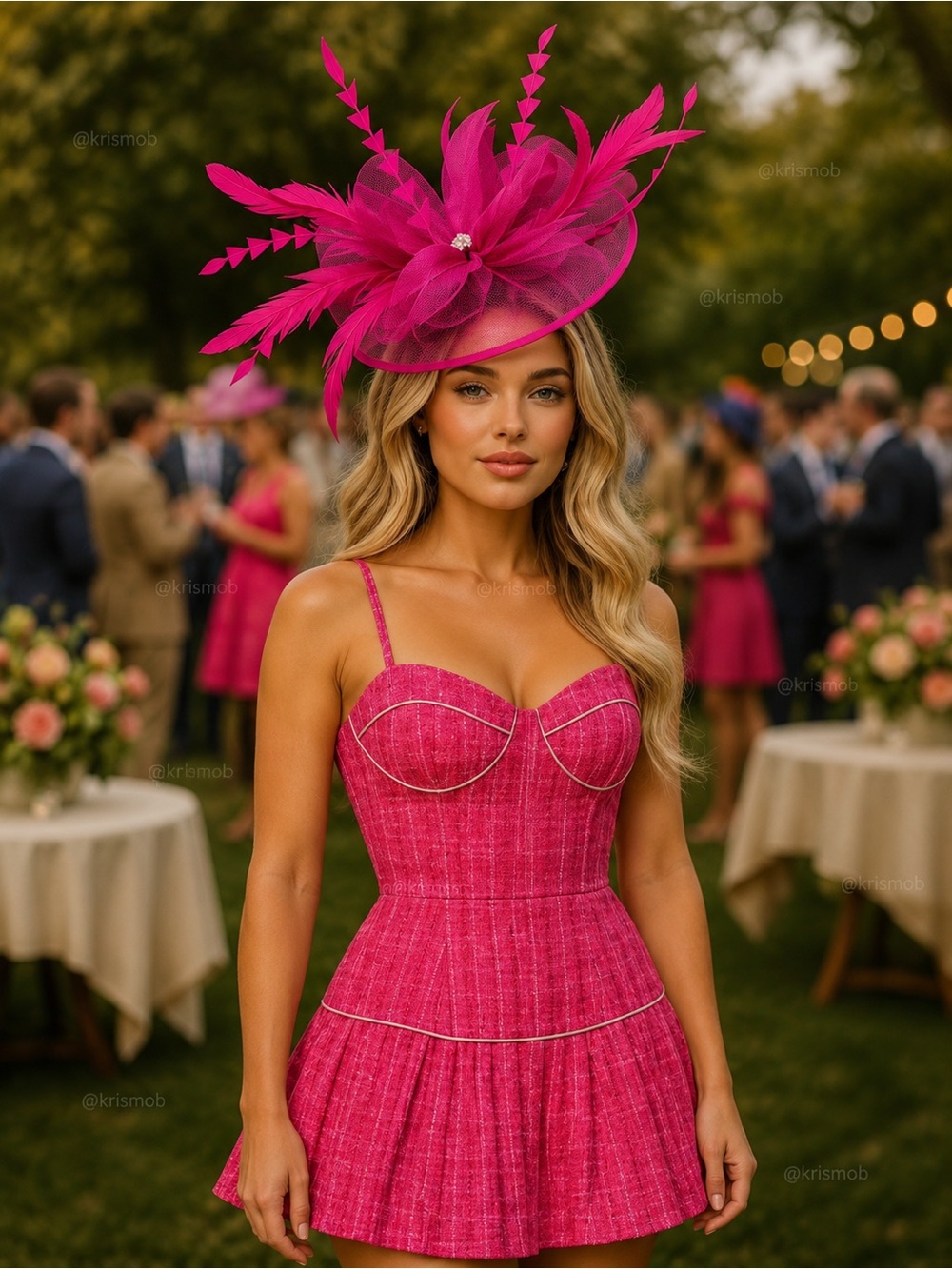 Kentucky Derby Hat Fascinator Oaks Vibrant Feather Tea Statement Headwear
